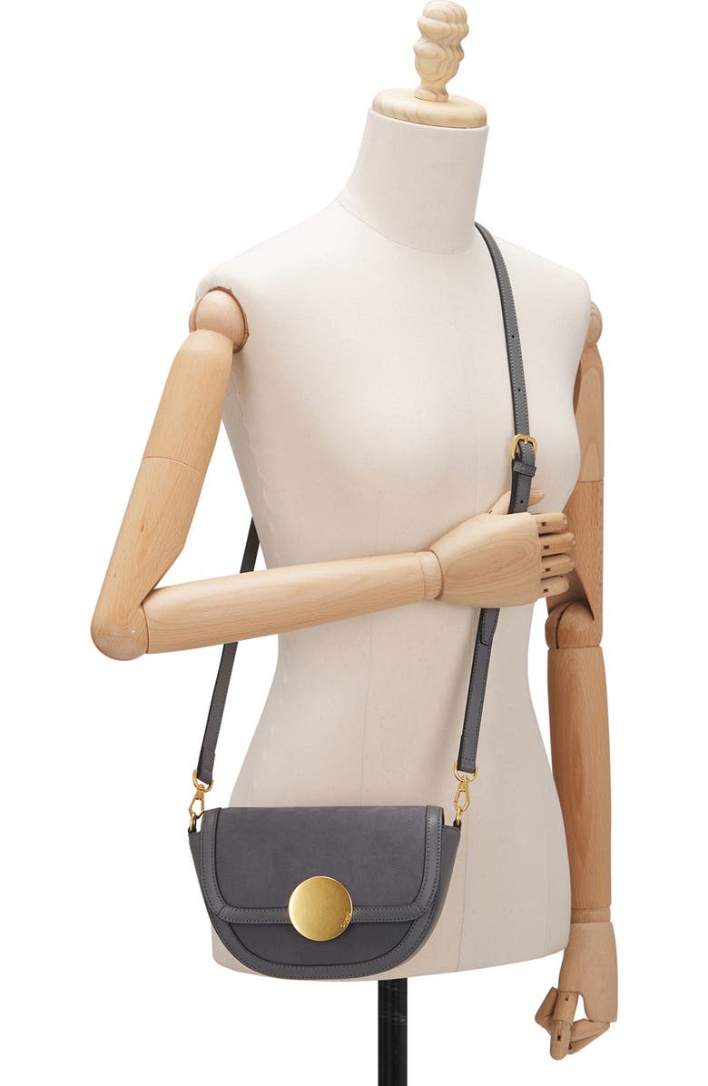 Oryany Lottie Suede & Leather Crossbody Saddle Bag, Alternate, color,