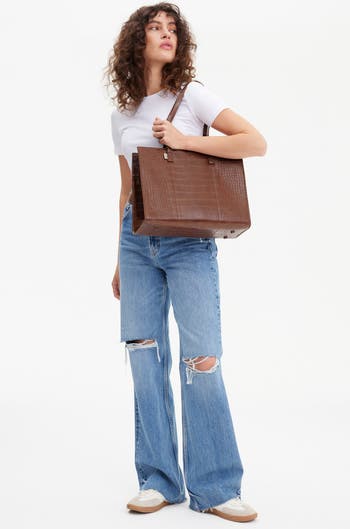 Croc Embossed Work Tote