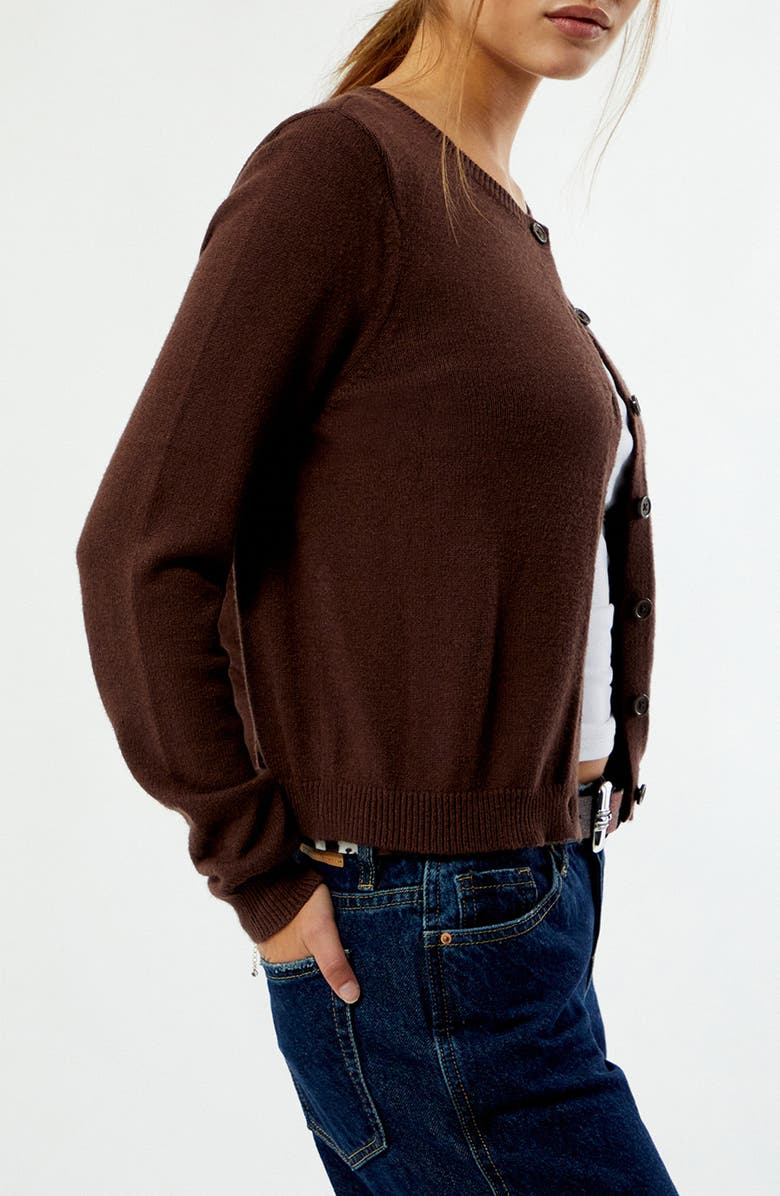 PacSun Marley Button Front Cardigan, Alternate, color, Brown