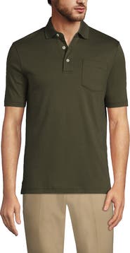 Lands' End Short Sleeve Cotton Supima Polo Shirt with Pocket