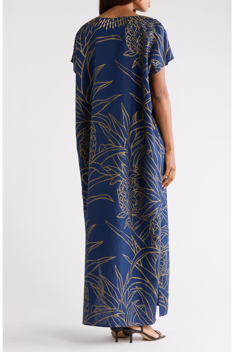 Pineapple Isle Amari Caftan, Alternate, color, NAVY