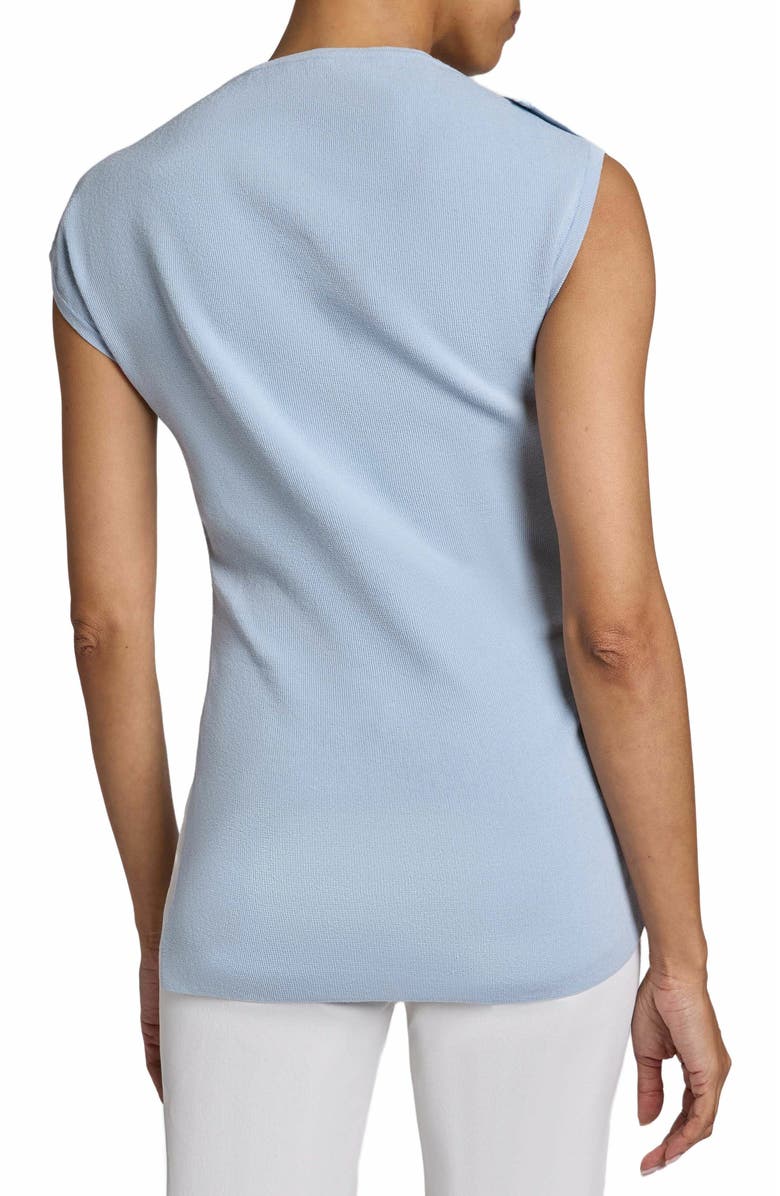 Santorelli AISLING Off-Shoulder Knit Top in Cotton/Linen Blend, Alternate, color, Sky Blue