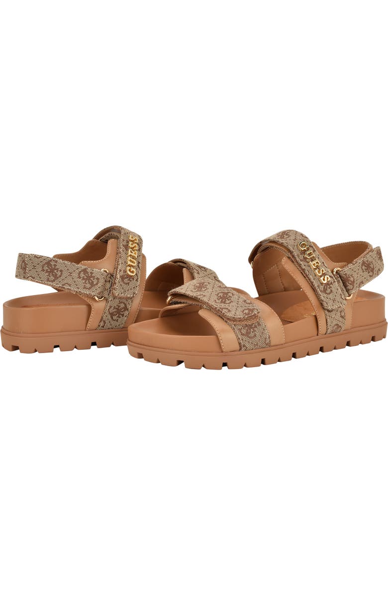 GUESS Florizi Quarter Strap Sandal, Alternate, color, Beige/ Brown