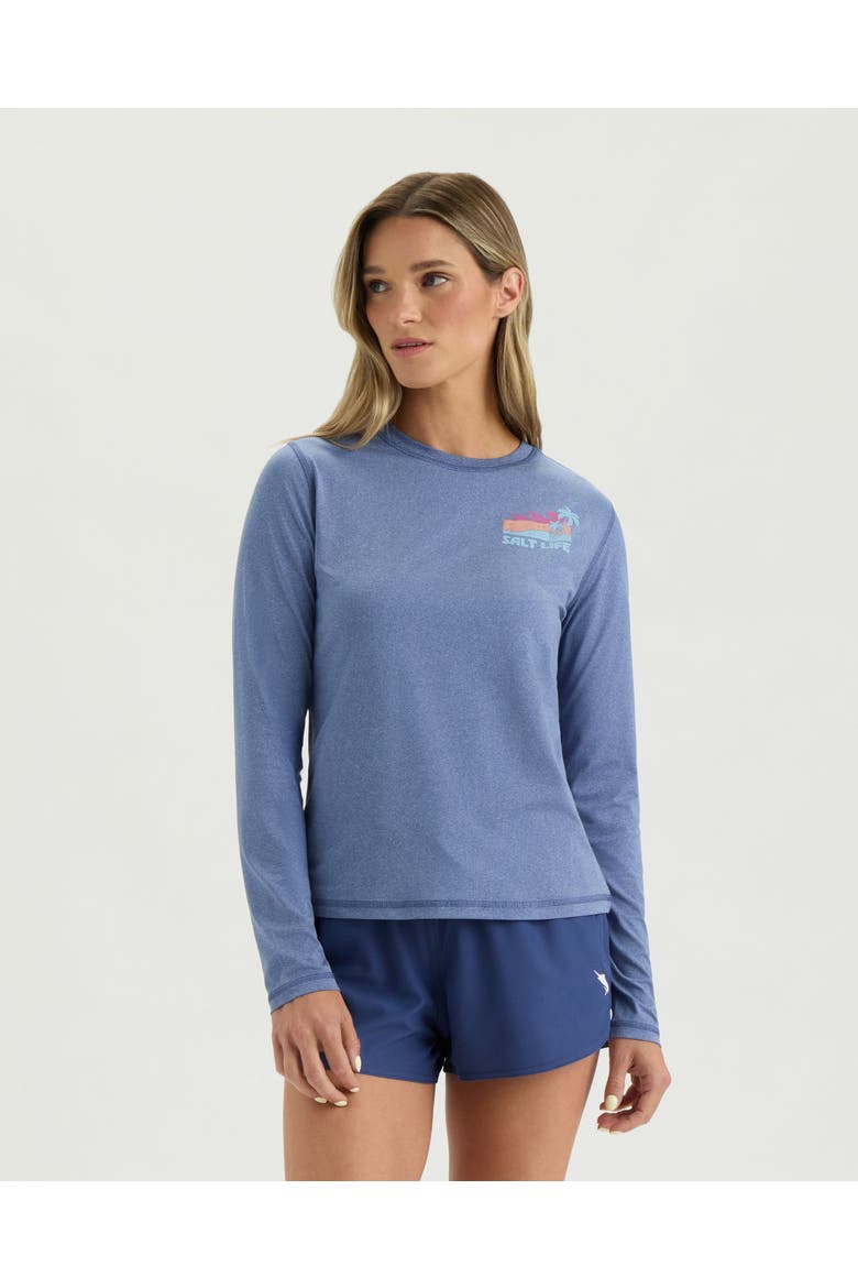 Big Waves  Performance Long Sleeve Tee, Main, color, INDIGO HEATHER