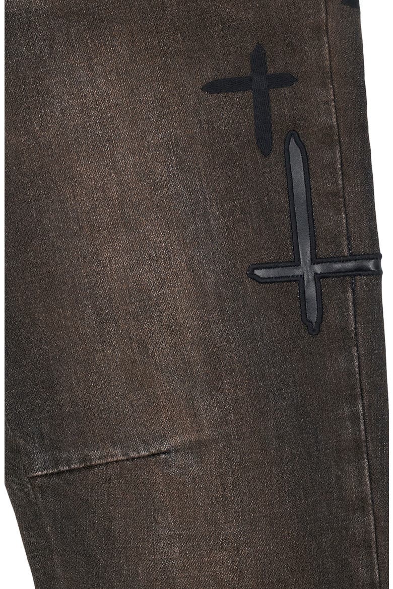 Bryant Skinny Jeans, Alternate, color, MOCHA DRIFT CROSS PATCH