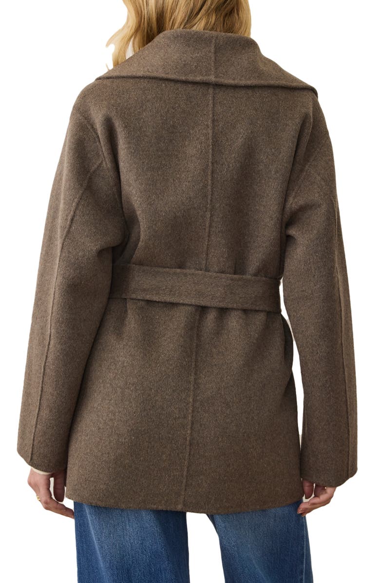 Marine Layer Colette Belted Wool Blend Jacket, Alternate, color, Espresso Heather