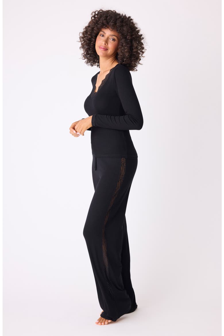 Lacey Basics Stretch Modal Pajama Top, Alternate, color, BLACK