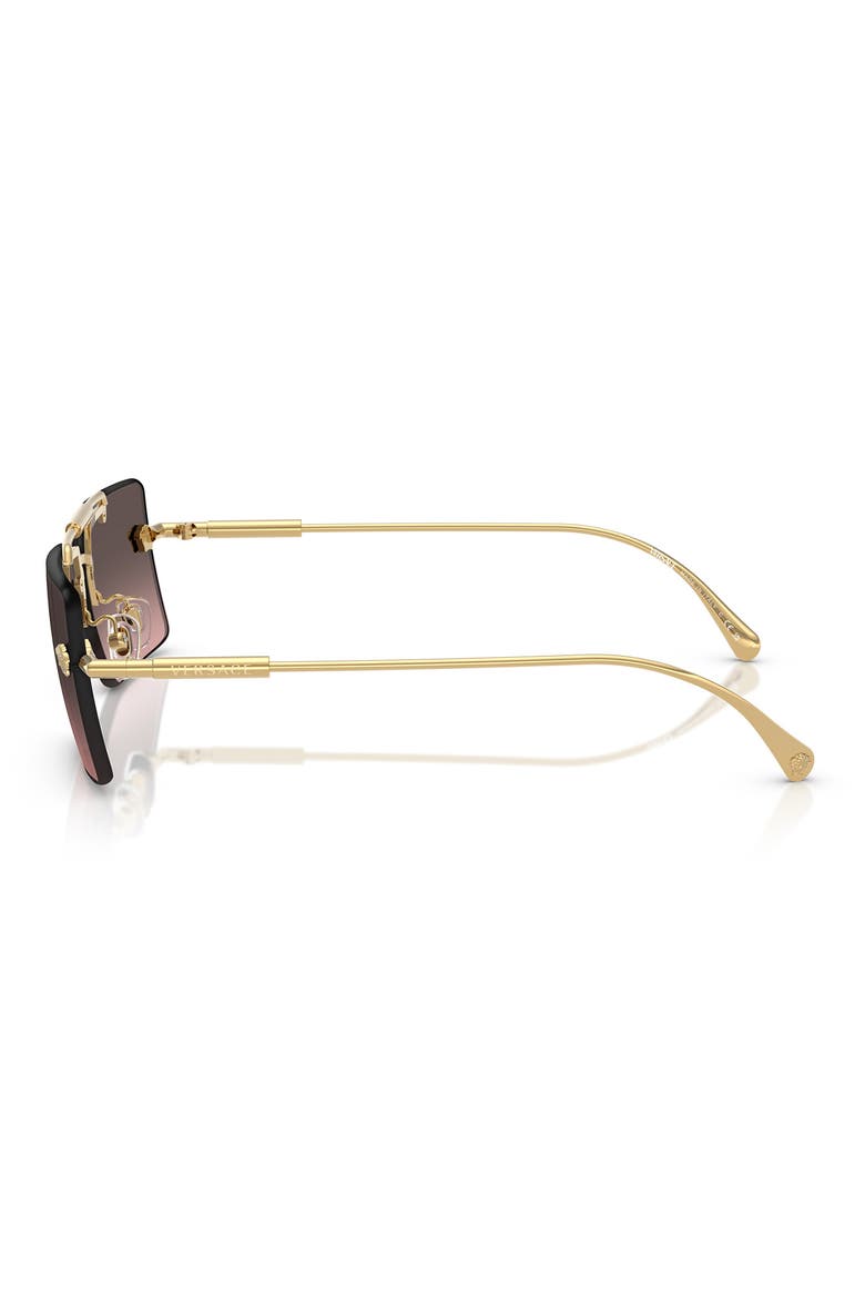 60mm Gradient Rectangular Sunglasses, Alternate, color, GOLD