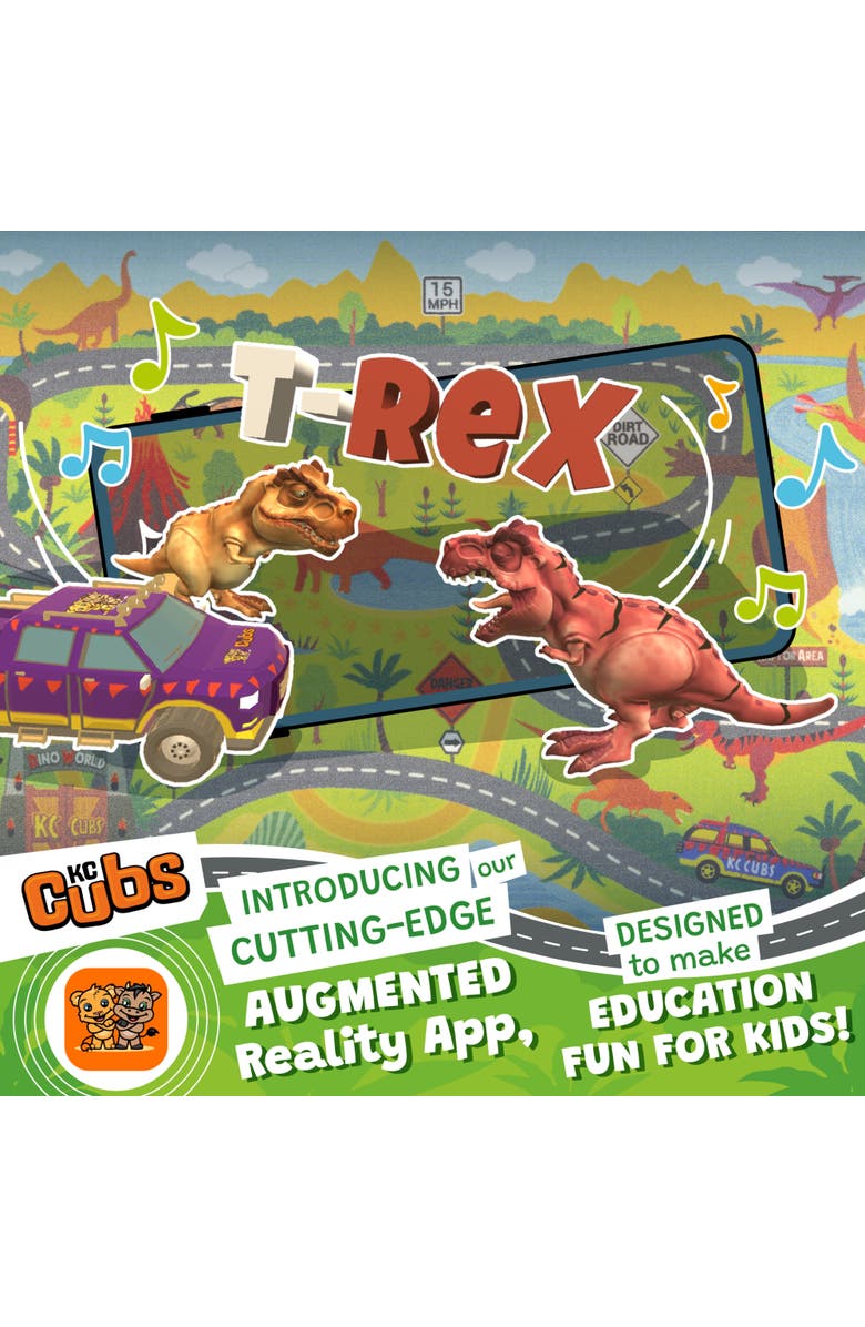 KC Cubs Educational Rug Dinosaur World Safari Road Map, 8 feet x 10 feet, Alternate, color, Multicolored