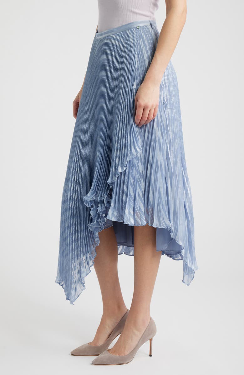 BOSS Orange Vlantel Pleated Asymmetric Midi Skirt, Alternate, color, Bright Blue