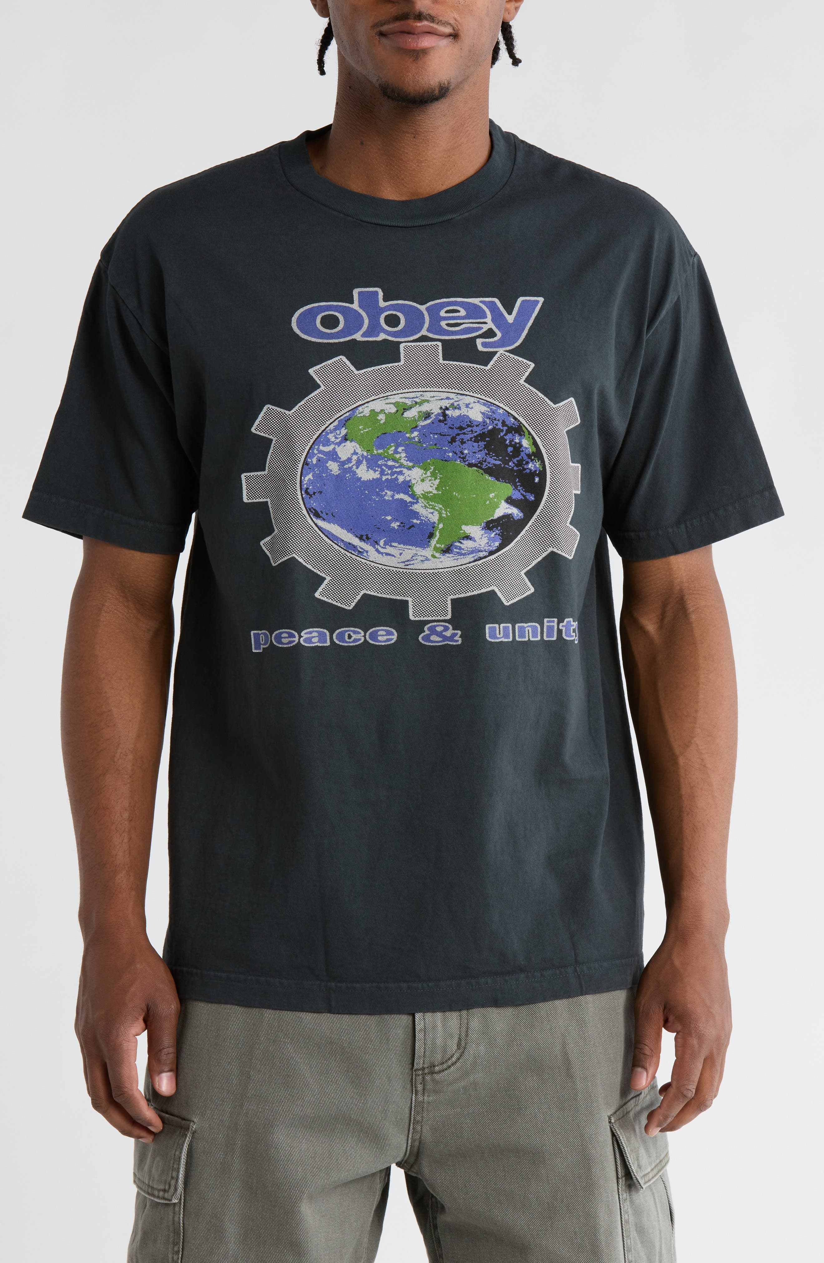 Obey Pace and Unity Cotton Graphic T-Shirt