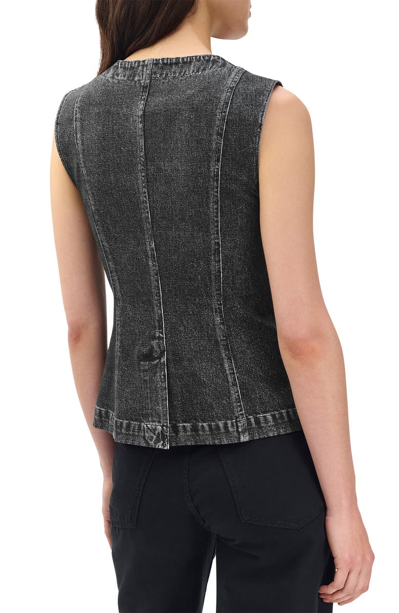 rag & bone Miramar Olivia Ponte Vest, Alternate, color, Washed Black