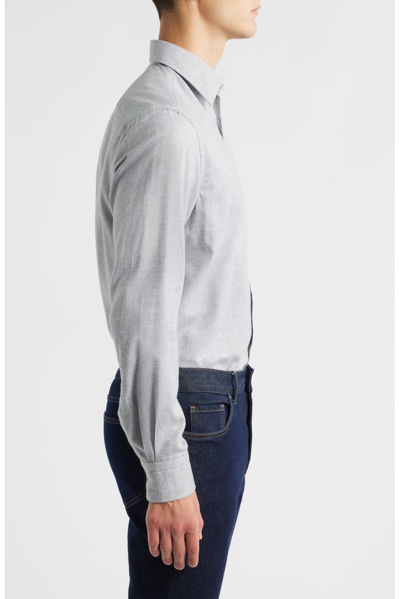 Chevron Regular Fit Dress Shirt, Alternate, color, LIGHT GREY