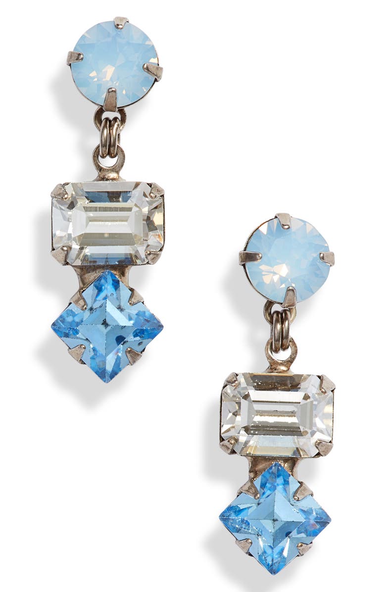 Sorrelli Geometric Crystal Drop Earrings, Main, color, 