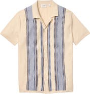 Bonobos Hudson Cabana Stripe Short Sleeve Cotton Button-Up Sweater