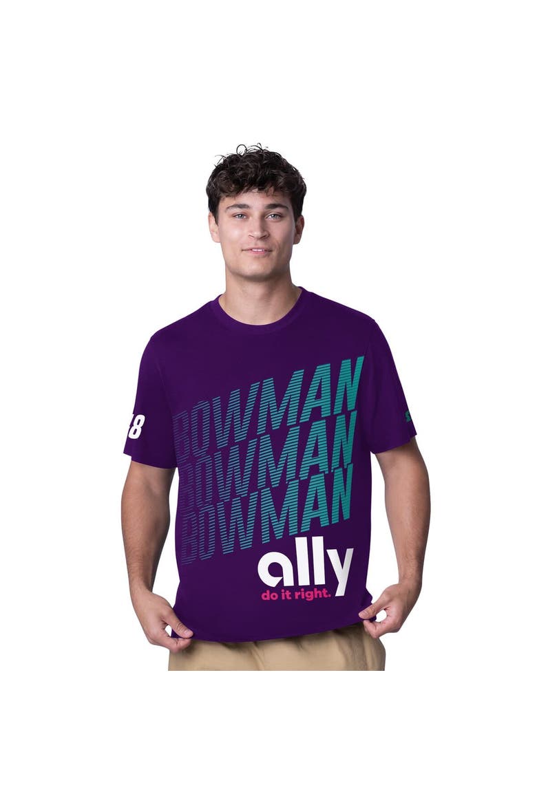 Men's Starter  Purple Alex Bowman Ally All Star Extreme T-Shirt, Alternate, color, Purple
