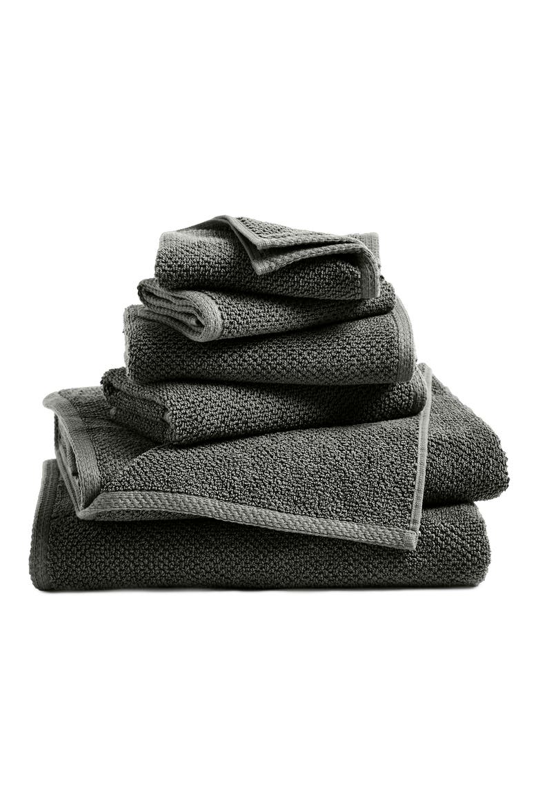 Cotton 6-Piece Textured Towel Set, Main, color, MIDNIGHT
