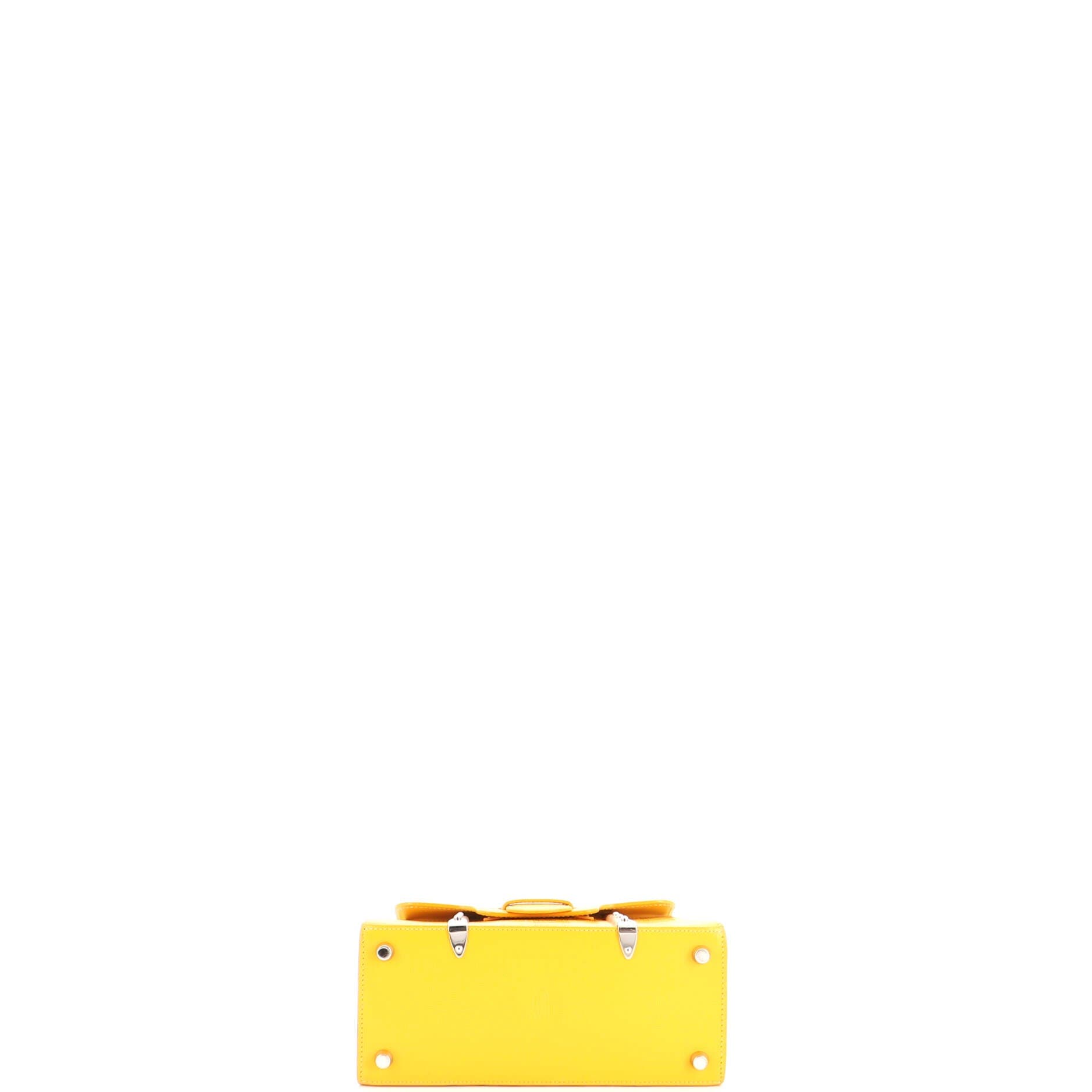 Structured Saigon Top Handle Bag Coated Canvas with Leather Mini, Alternate, color, Yellow