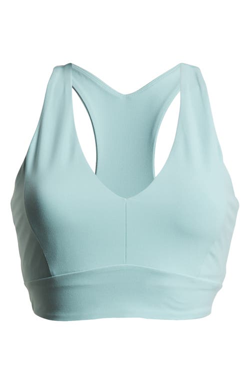 Zella Studio Luxe V-neck Racerback Sports Bra In Teal Aquifer