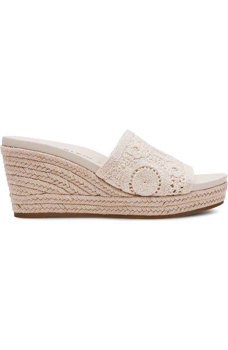 Anne Klein Effy Espadrille Slide Sandal, Alternate, color, Creme Crochet
