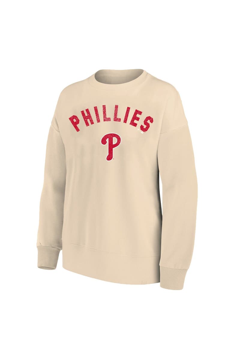 PROFILE Women's Profile  Oatmeal Philadelphia Phillies Plus Size French Terry Pullover Sweatshirt, Alternate, color, Oatmeal