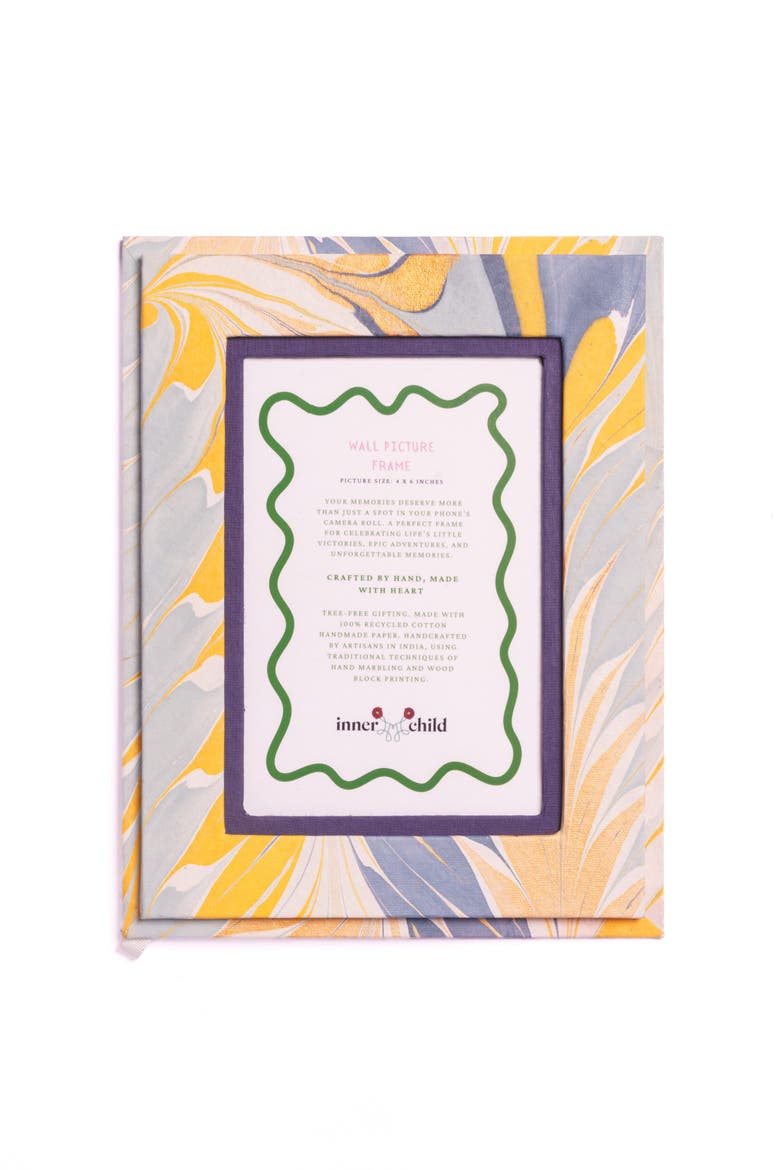 Hand-Marbled Picture Frame, Alternate, color, Blue
