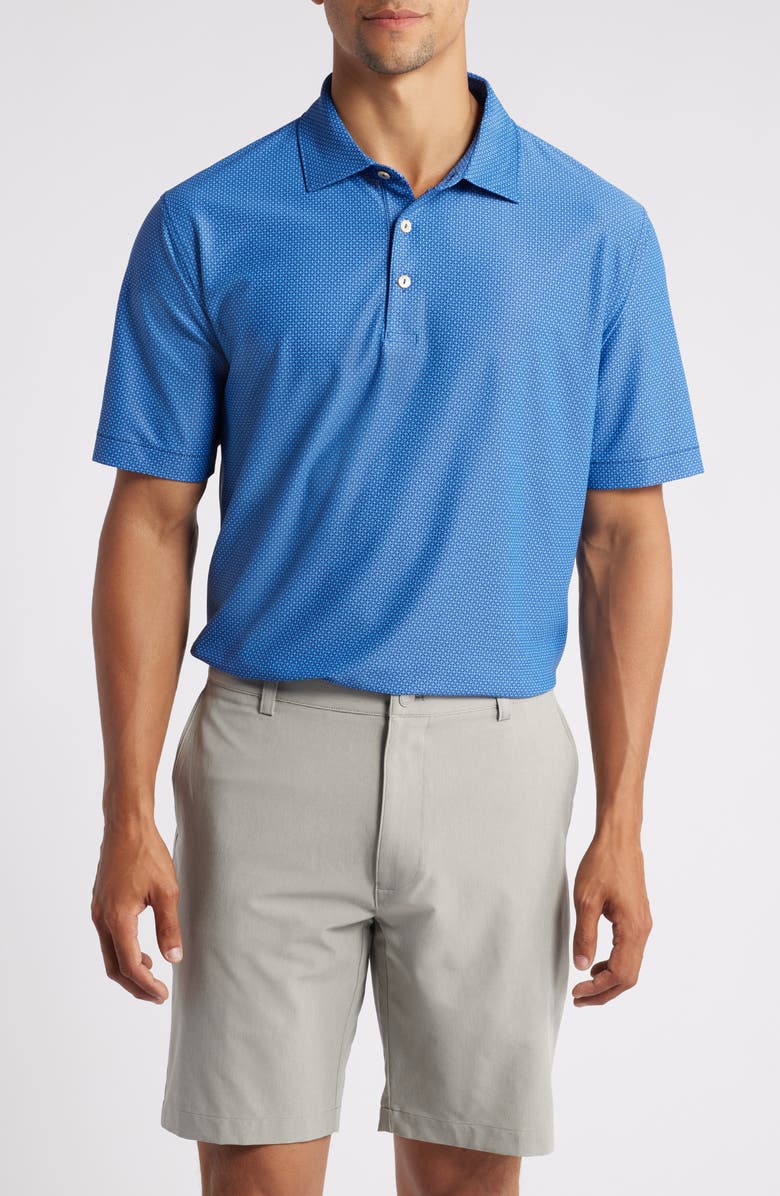 Peter Millar Cumberland Microprint Performance Mesh Polo, Main, color,