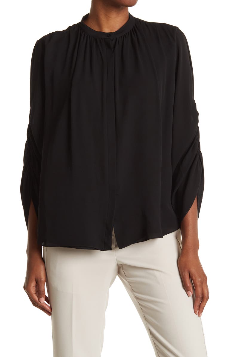 FERRAGAMO Solid 3/4 Sleeve Blouse, Main, color,