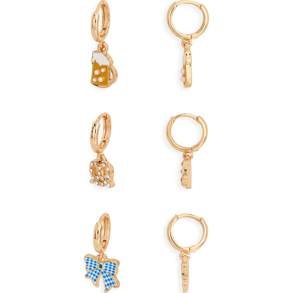 Leith Set Of 3 Oktoberfest Earrings In Gold