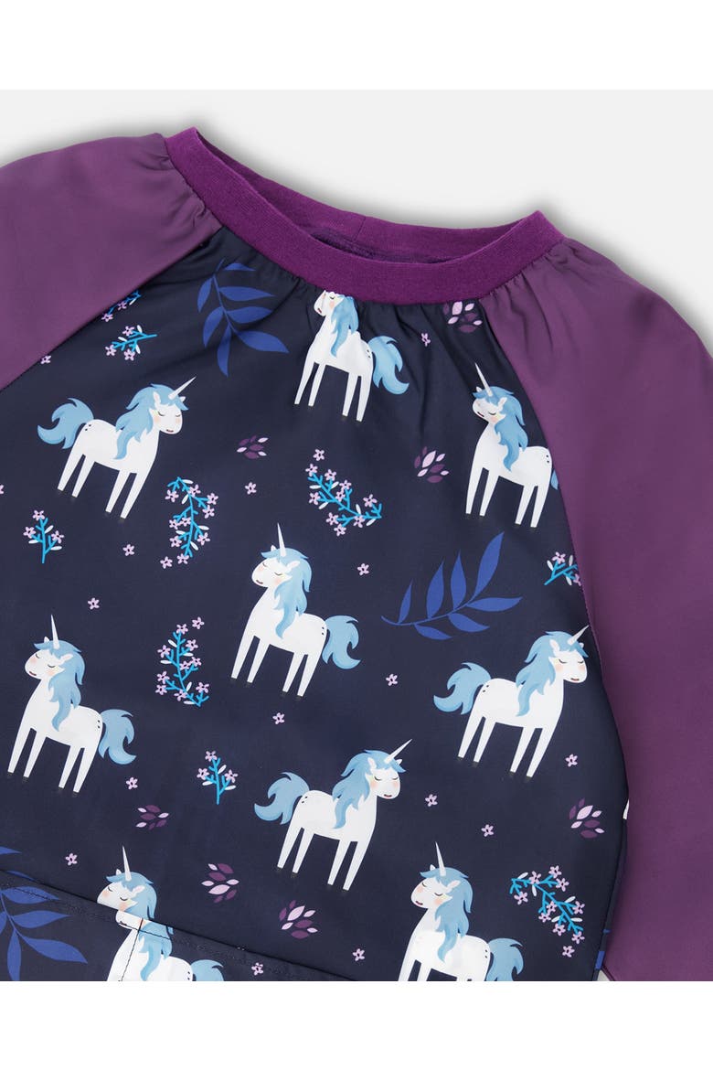 Girl Unicorn Practical Durable Protective Apron, Alternate, color, Blue and Purple Unicorn Print