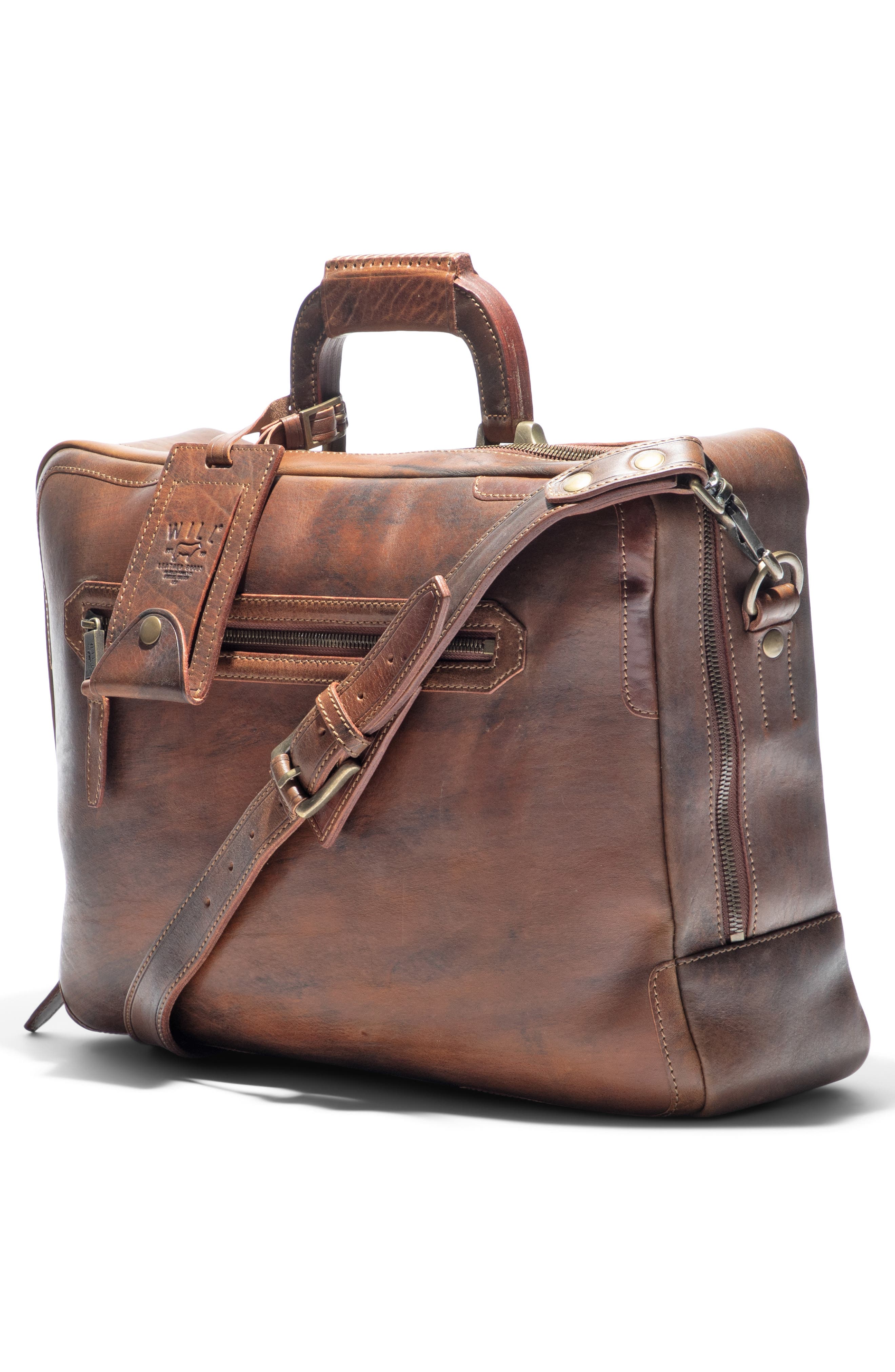The Continental Leather Briefcase, Alternate, color, COGNAC