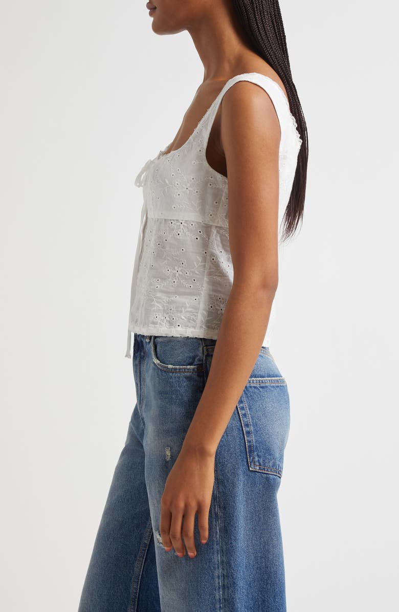 STAUD Lou Lace Tank, Alternate, color, White Eyelet