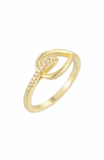 14k Gold Plated Cubic Zirconia Link Wrap Ring