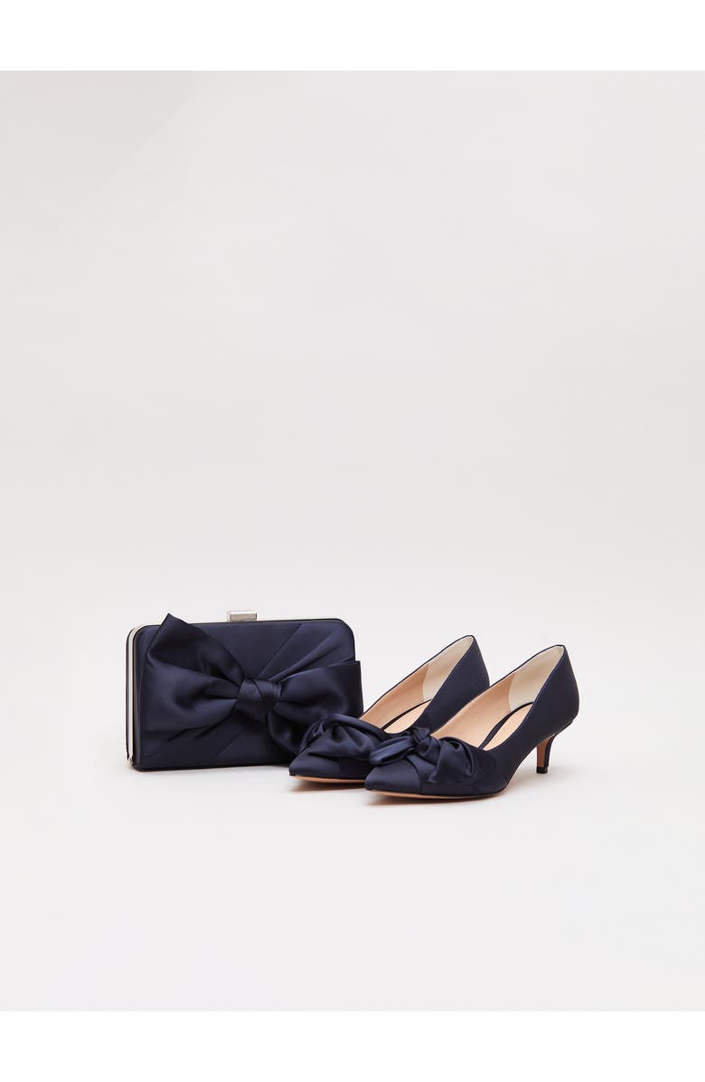 Phase Eight Satin Clutch Bag, Alternate, color, Navy