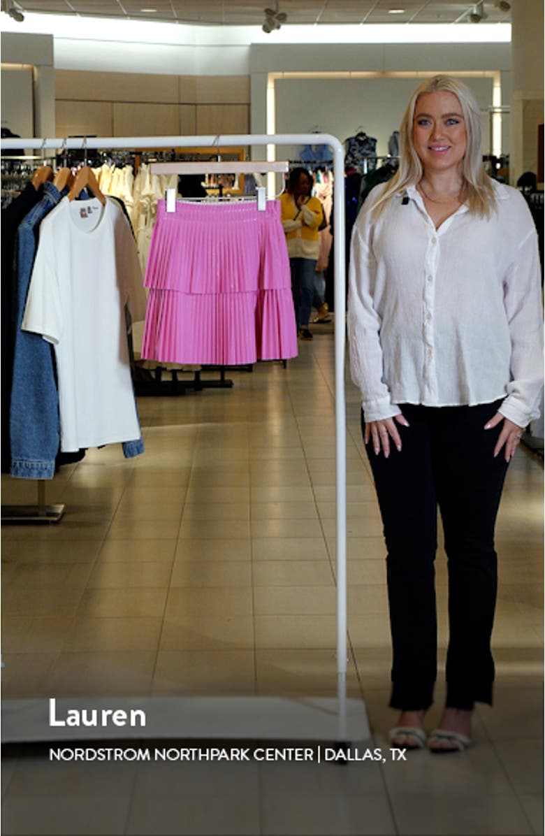 Shiny Pleated Faux Leather Miniskirt, sales video thumbnail