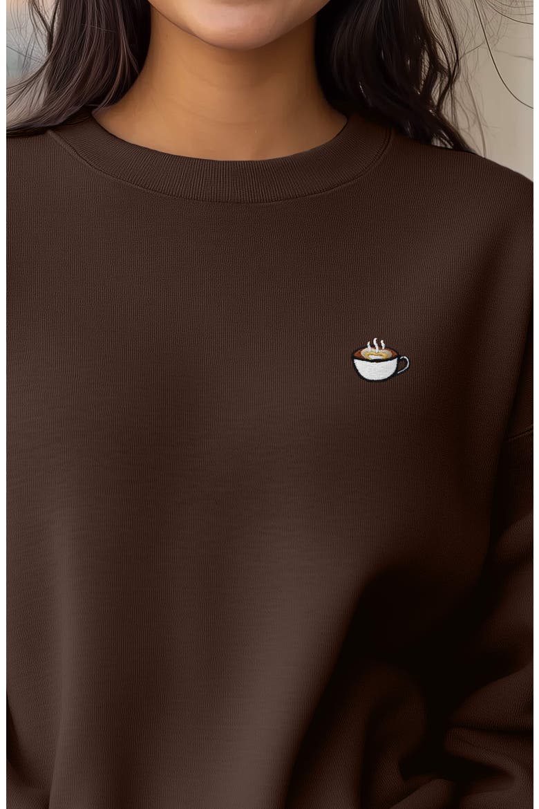 Cappuccino Relaxed Sweatshirt, Alternate, color, Brown