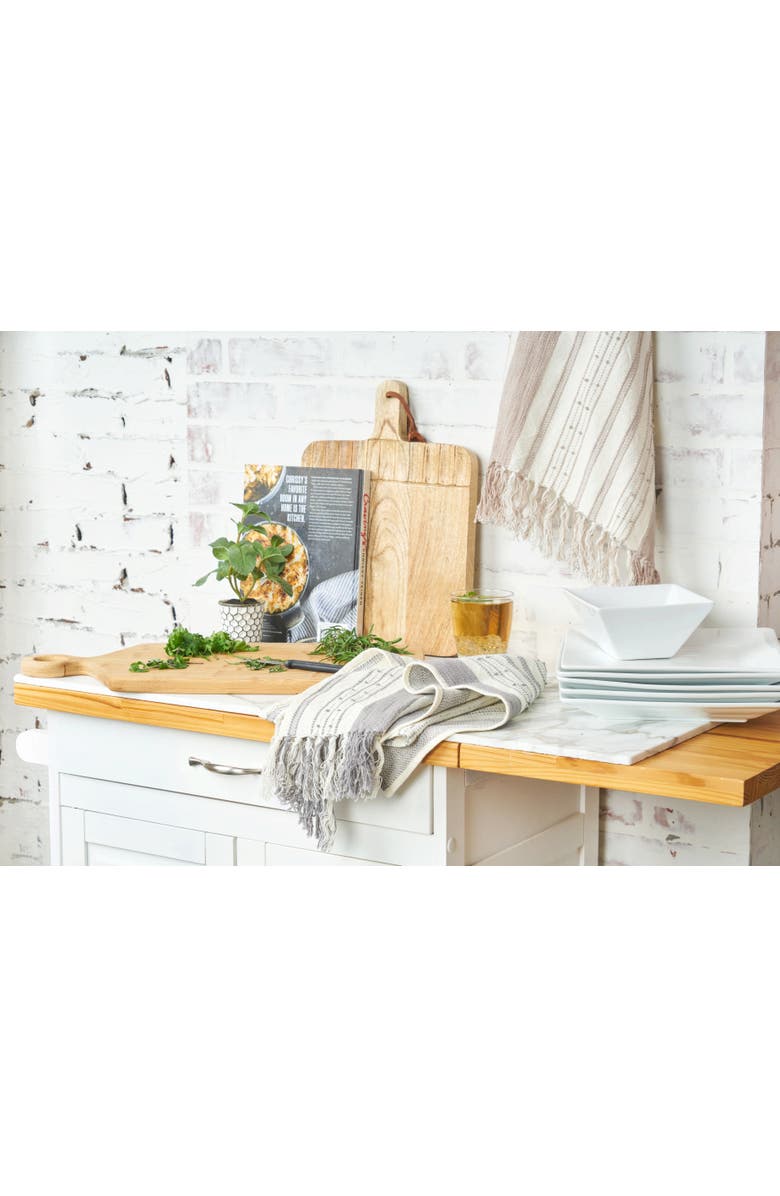 carol & frank Oriana Natural Striped Towel, Alternate, color, Brown