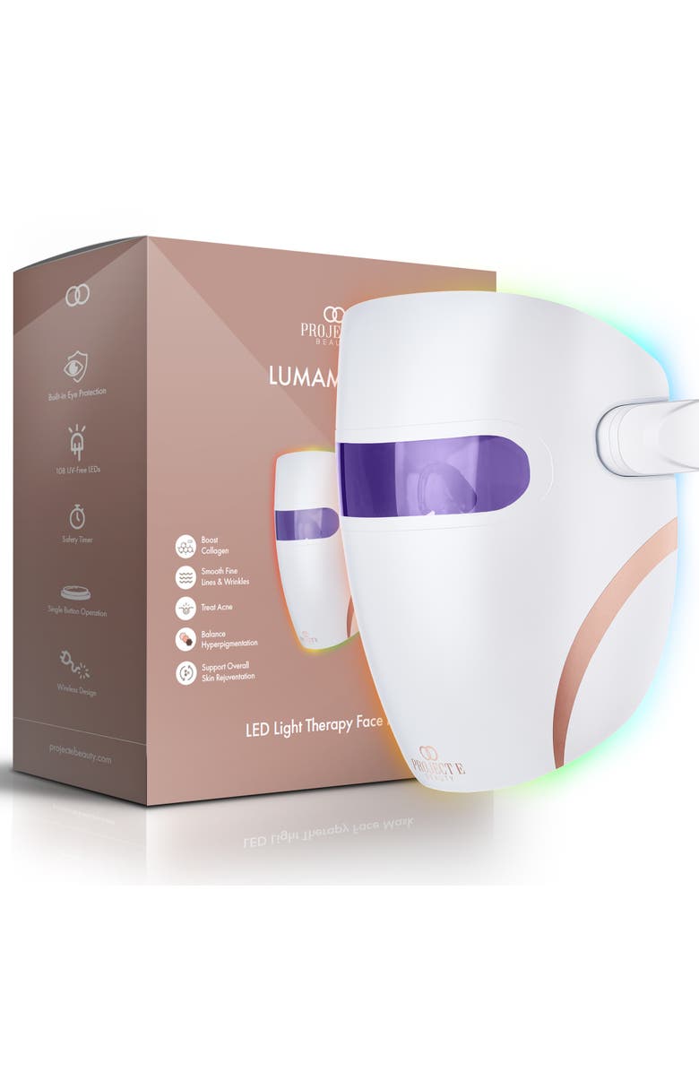 Project E Beauty Lumamask Pro LED Light Therapy Face Mask, Main, color, White