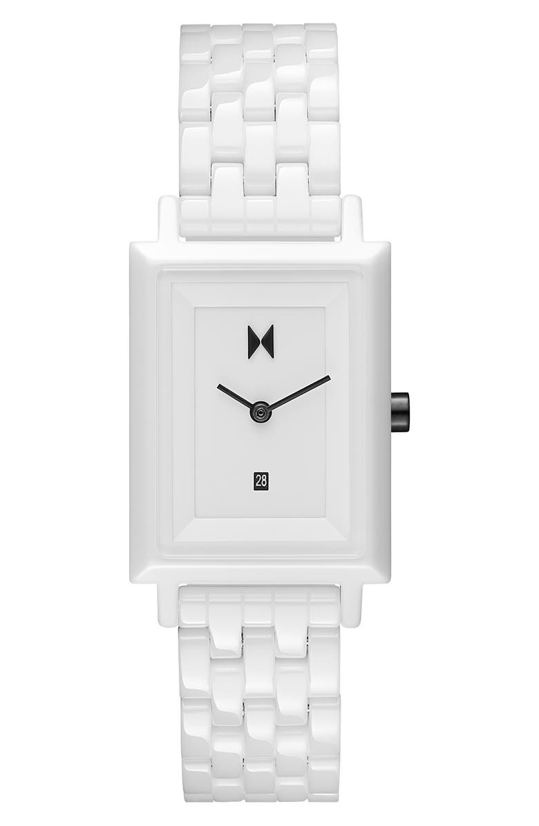MVMT Signature Square Ceramic Bracelet Watch, 26mm, Main, color, 