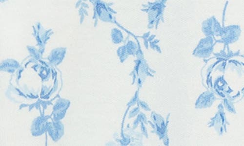 Little Me Trellis Rose Ruffle Cotton Footie & Headband Set In Blue