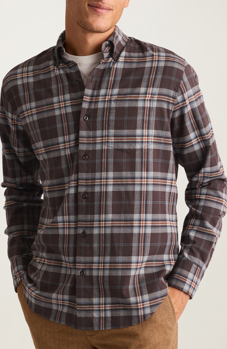 Bonobos Lightweight Stretch Flannel Button-Down Shirt, Main, color, Haroldon Plaid