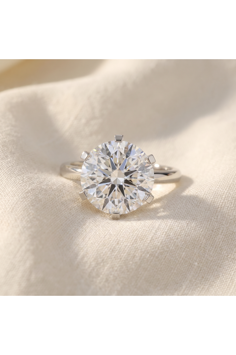 Certified 6Ct Diamond Engagement Ring Solitaire 14k Gold Lab Grown, Alternate, color, 14k White Gold
