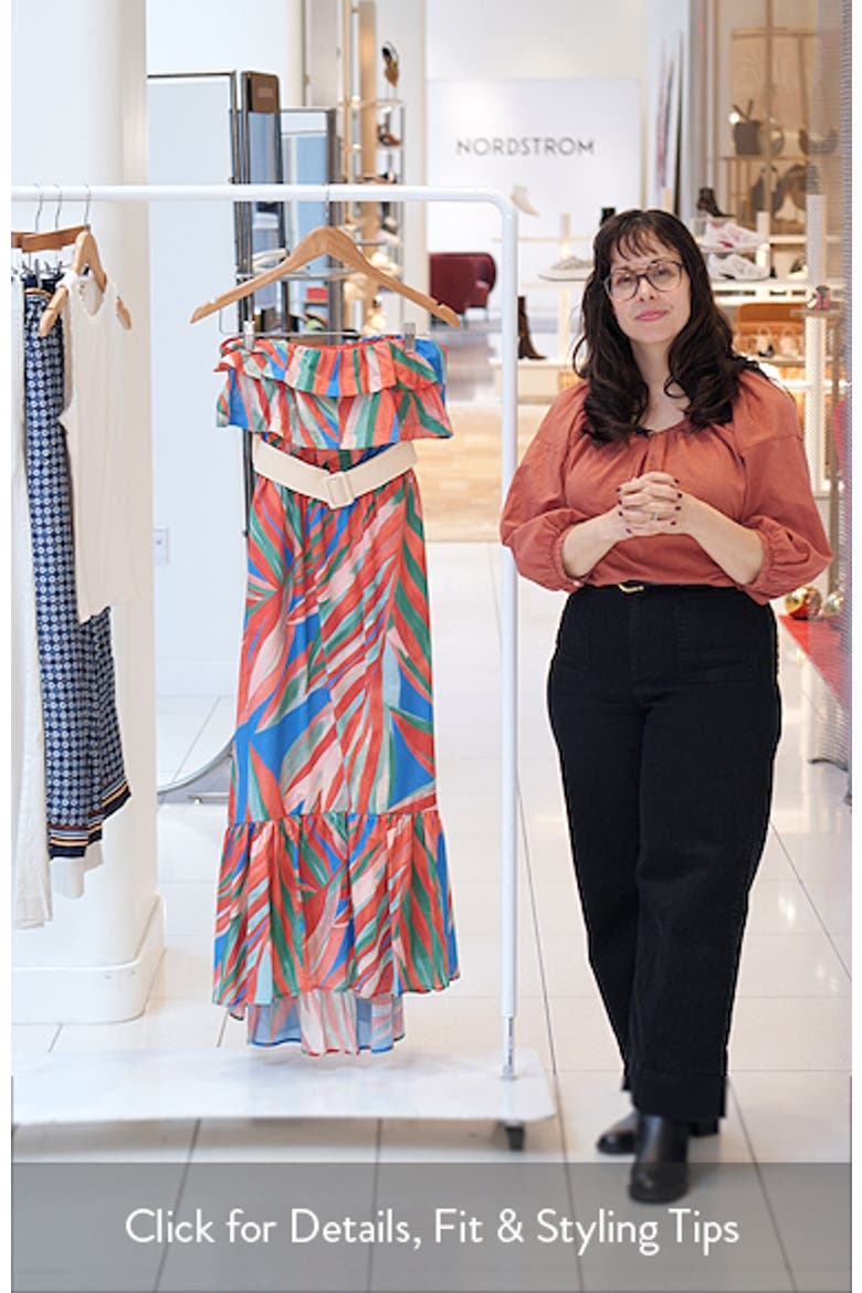 Ruffle Belted Strapless Maxi Dress video