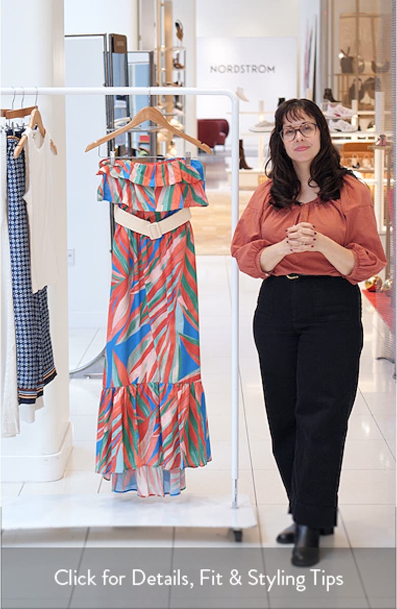 Ruffle Belted Strapless Maxi Dress, sales video thumbnail
