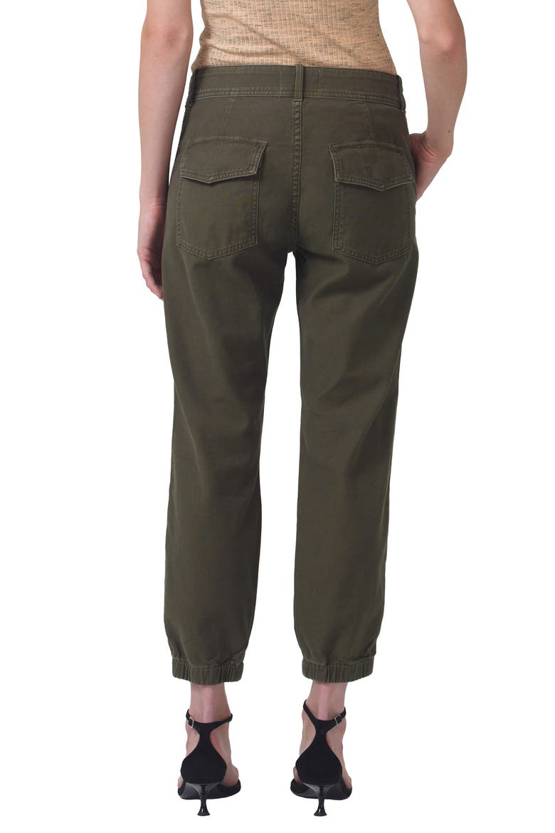 Agni Crop Twill Utility Trousers, Alternate, color, TEA LEAF