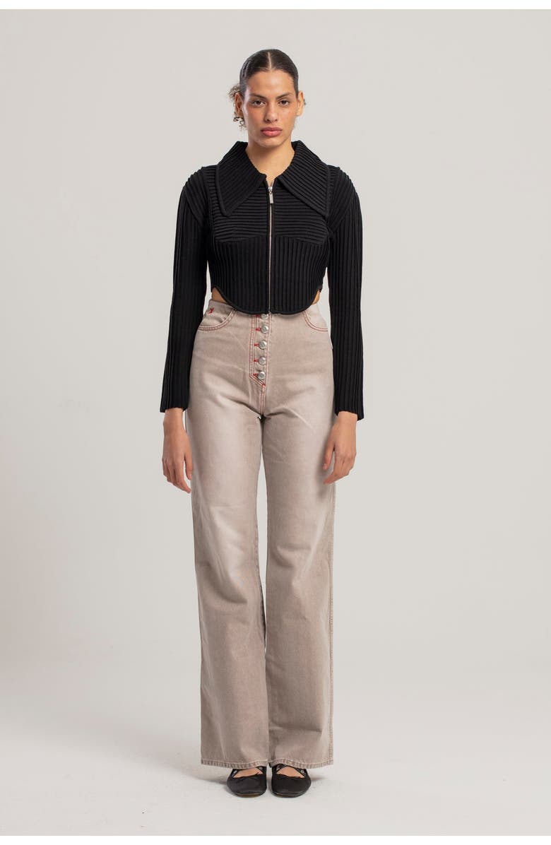 PCFG Fitted Knit Cardigan, Alternate, color, Black