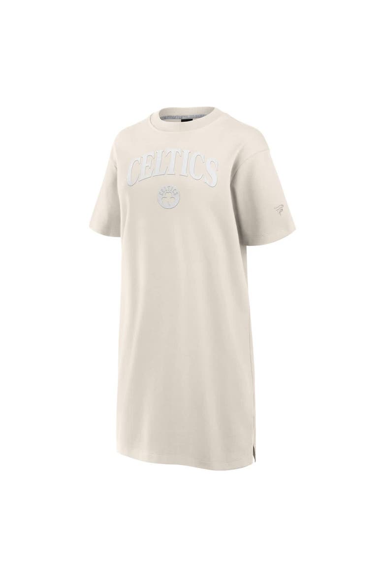 Women's Fanatics  Cream Boston Celtics Elements Go Tri-Blend T-Shirt Dress, Alternate, color, Cream