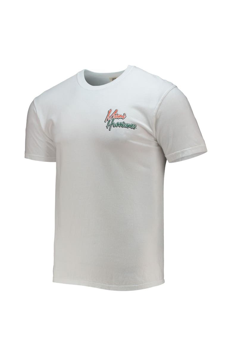 IMAGE ONE Men's White Miami Hurricanes Mascot Bandana T-Shirt, Alternate, color, White