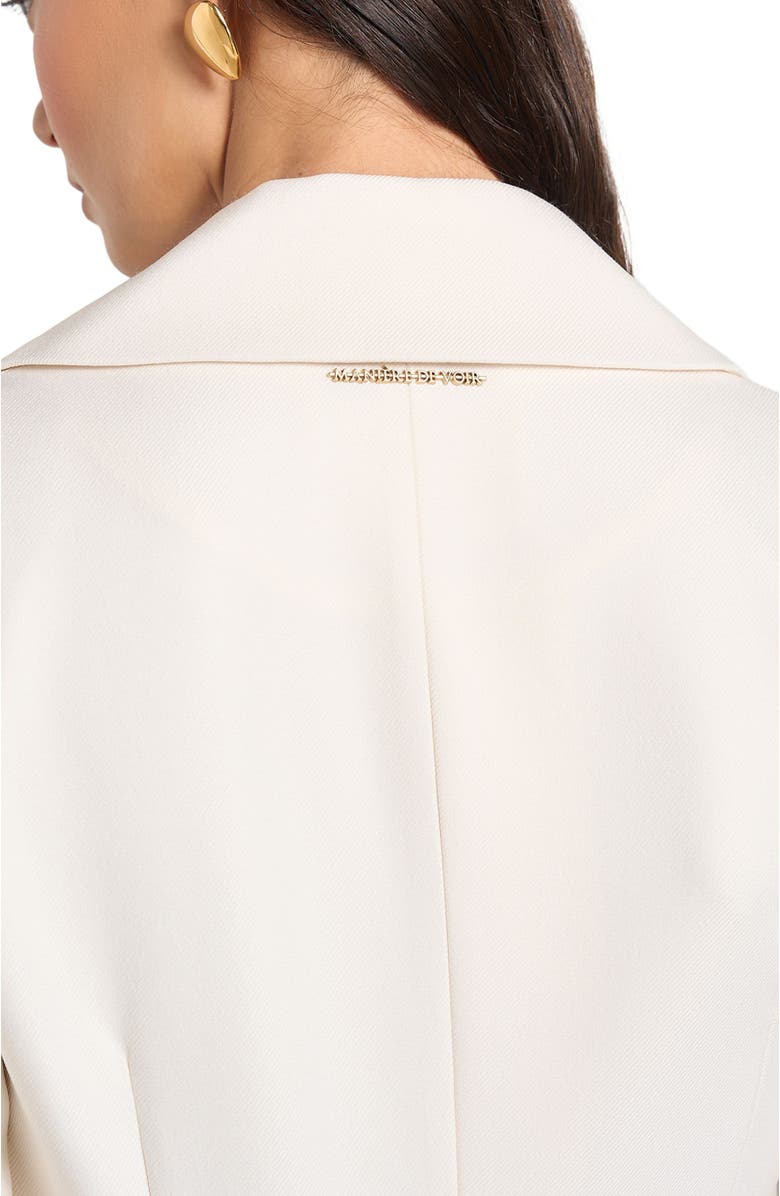 Manière De Voir Yuna Plunge Tailored Blazer With Belt, Alternate, color, Off White