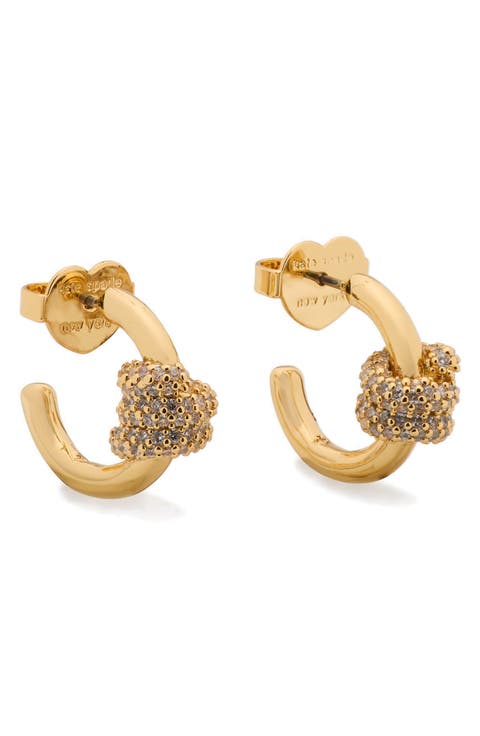 pavé knot hoop earrings
